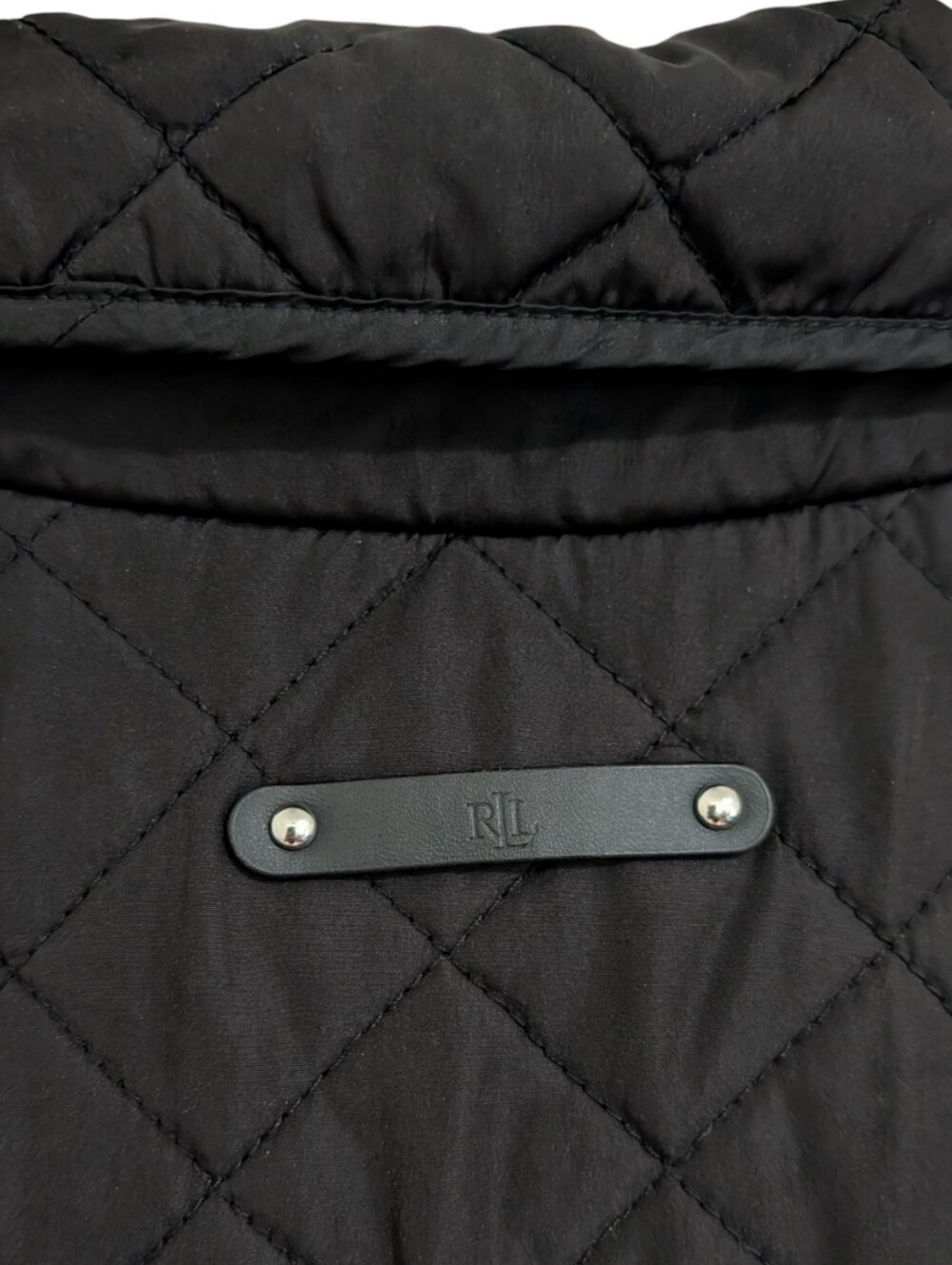 Lauren Ralph Lauren Black Diamond Quilted Snap Jacket Size S Petite - Picture 9 of 11
